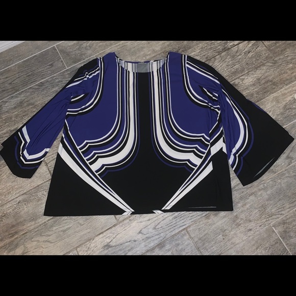 Avenue Tops - Sophisticated AVENUE 4X Multicolor bell Sleeve Top